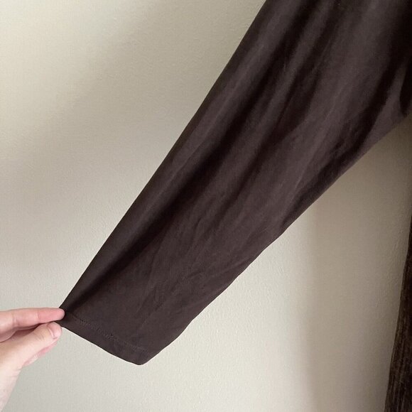 LOGO Lori Goldstein XL Pockets Full Zip Lagenlook Faux Suede Sleeves Cardigan - Picture 4 of 9